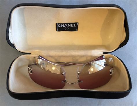 chanel sunglasses second hand|vintage Chanel rimless sunglasses.